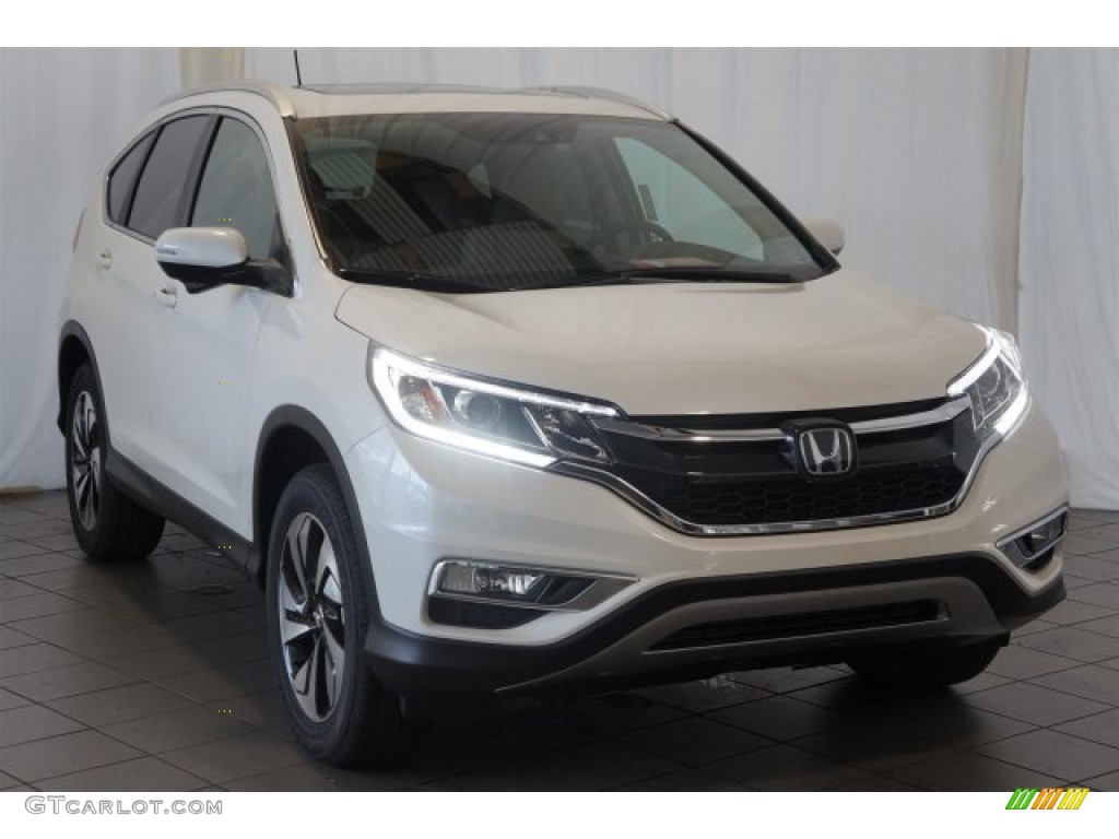 2015 CR-V Touring AWD - White Diamond Pearl / Beige photo #2