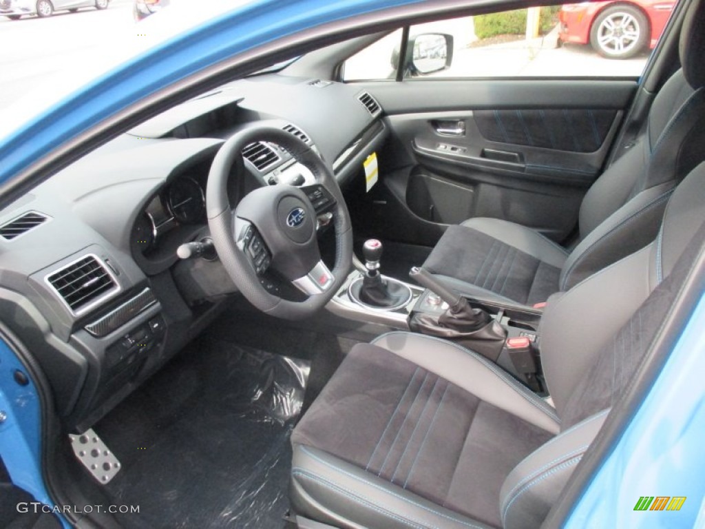 Carbon Black/Hyper Blue Interior 2016 Subaru WRX STI HyperBlue Limited Edition Photo #107476604