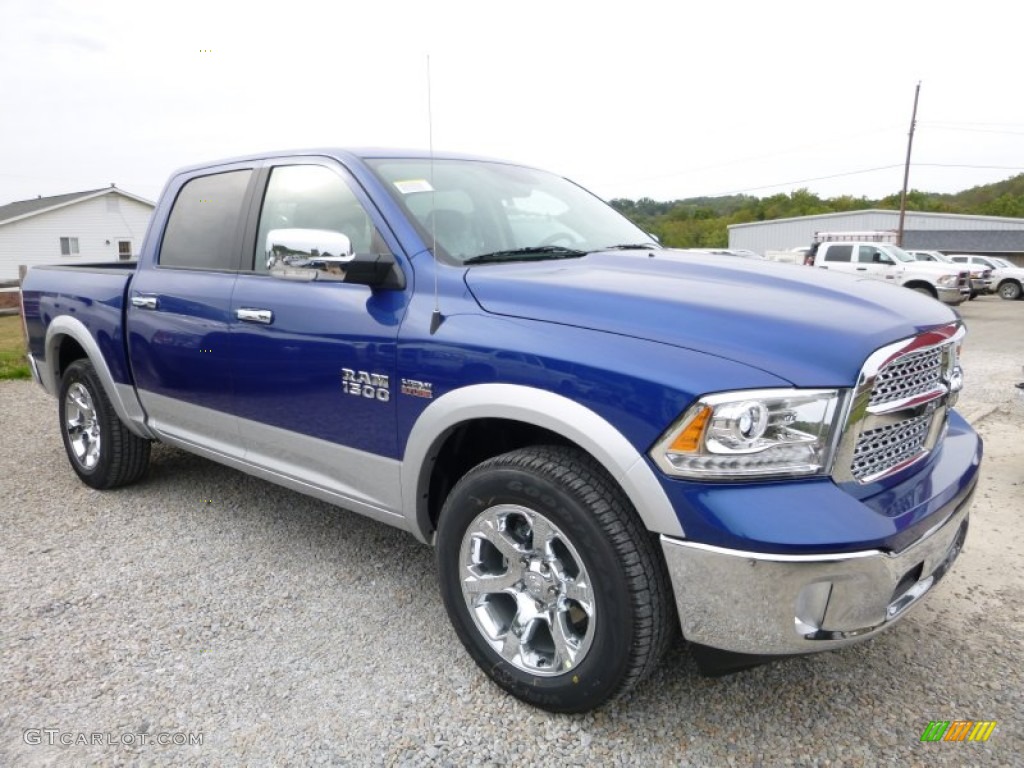 Blue Streak Pearl 2016 Ram 1500 Laramie Crew Cab 4x4 Exterior Photo #107477669