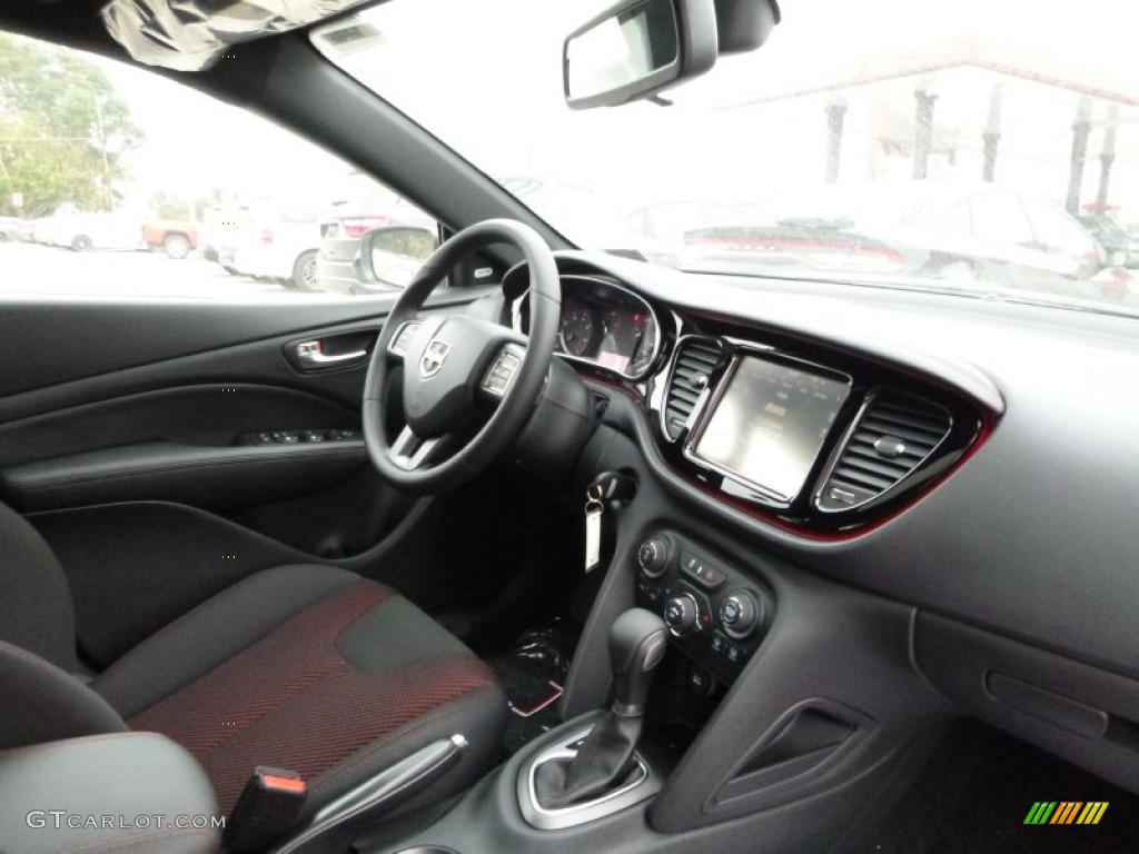 2016 Dart SXT Rallye Blacktop - Bright White / Black/Ruby Red photo #6