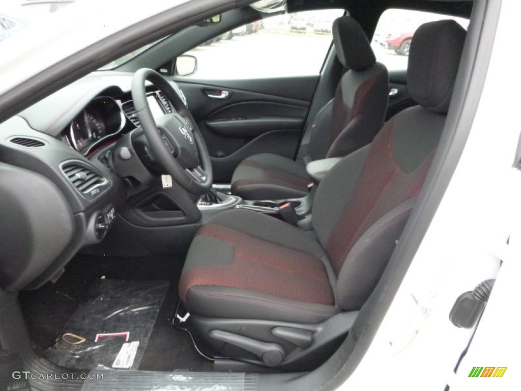 2016 Dart SXT Rallye Blacktop - Bright White / Black/Ruby Red photo #10