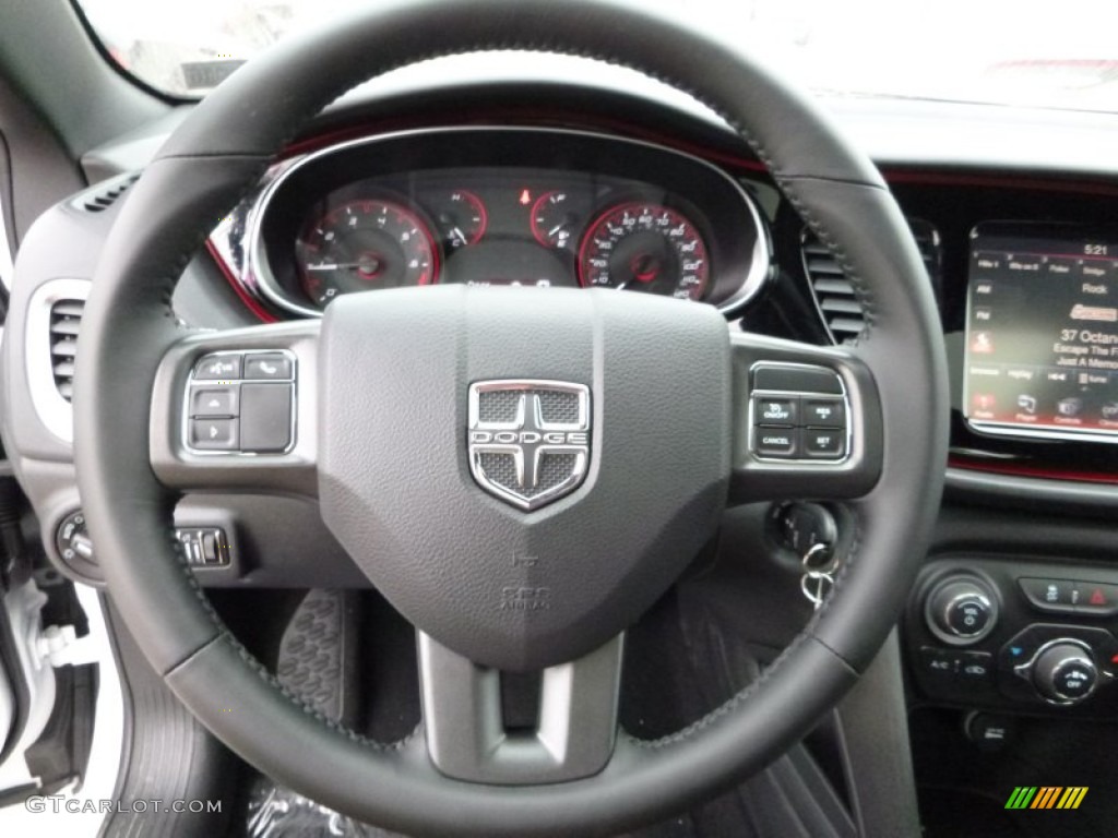 2016 Dart SXT Rallye Blacktop - Bright White / Black/Ruby Red photo #12
