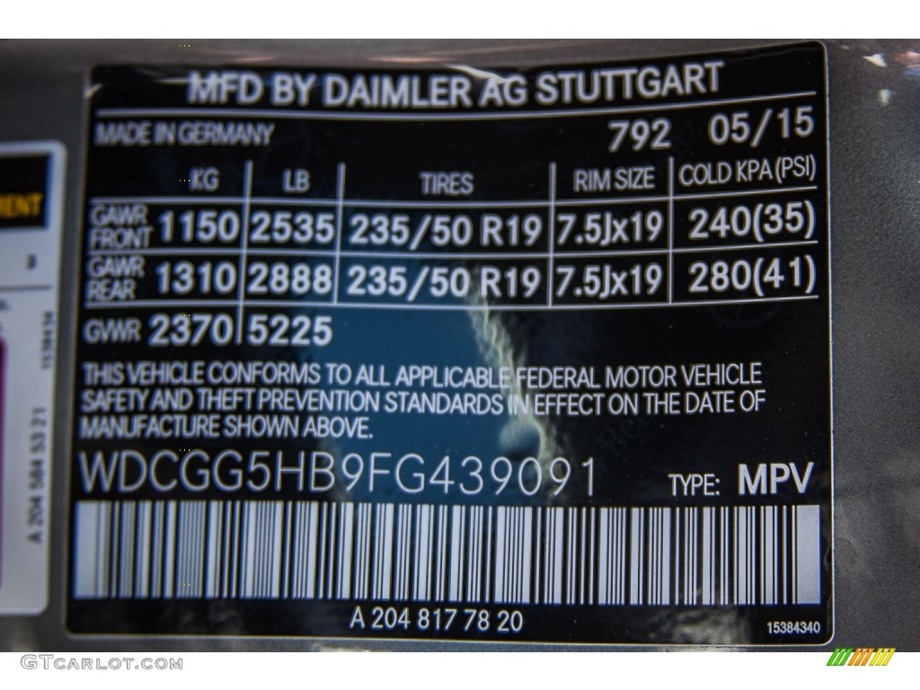 2015 GLK 350 - Paladium Silver Metallic / Black photo #7