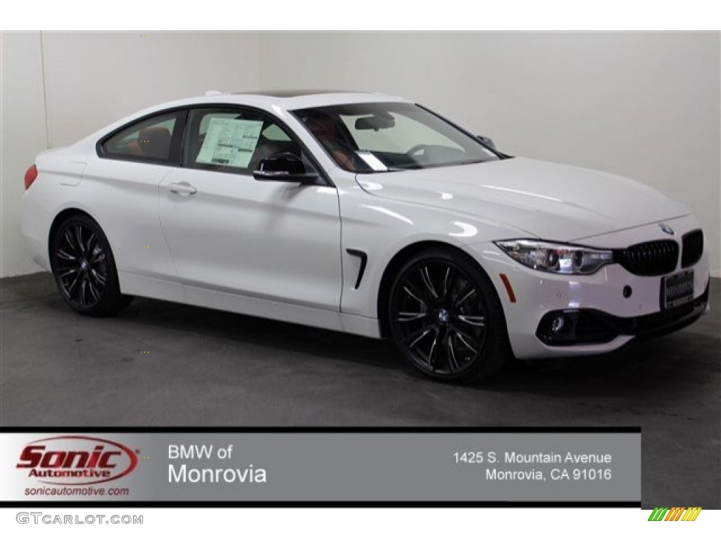 2015 4 Series 435i Coupe - Alpine White / Coral Red/Black Highlight photo #1