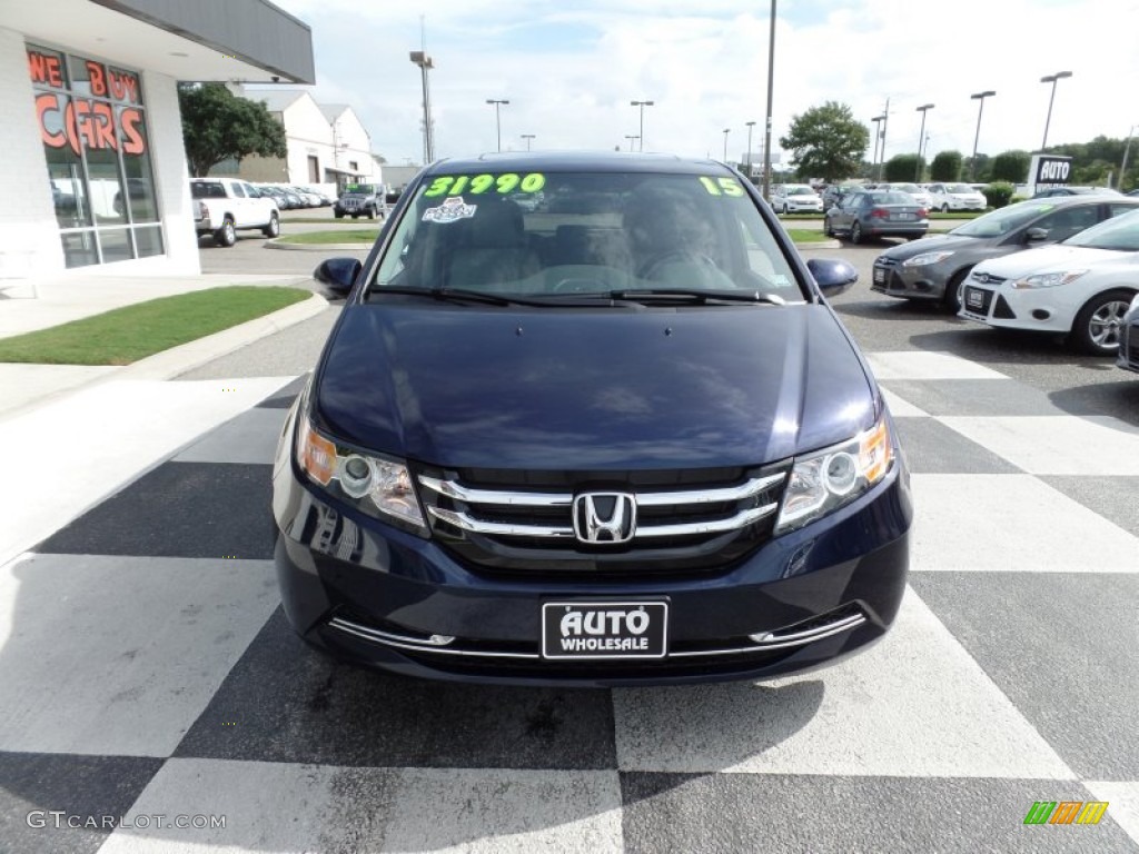 2015 Odyssey EX-L - Obsidian Blue Pearl / Gray photo #2