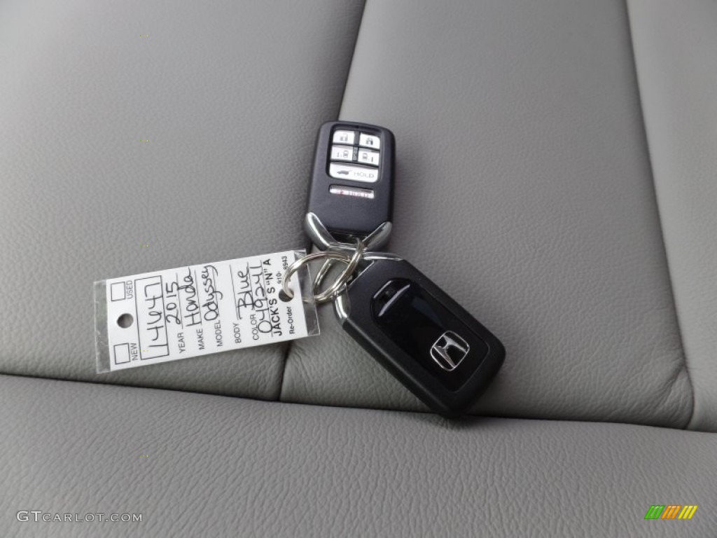 2015 Odyssey EX-L - Obsidian Blue Pearl / Gray photo #20