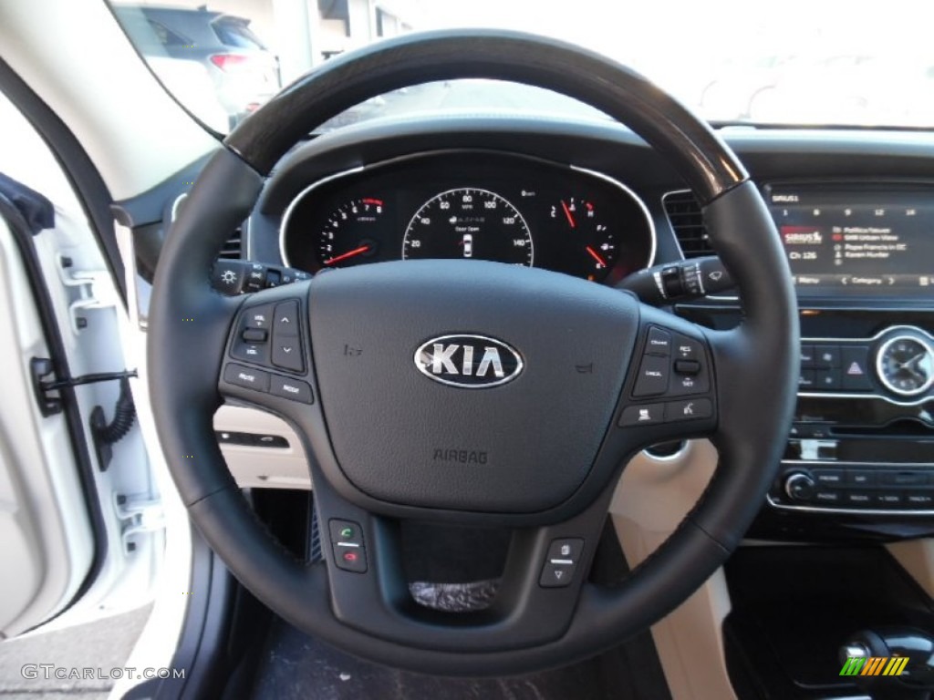 2015 Kia Cadenza Premium Beige Steering Wheel Photo #107512130