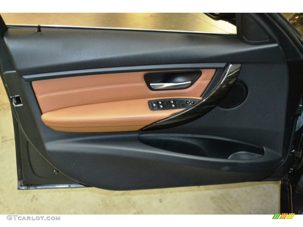 2013 BMW 3 Series 328i Sedan Saddle Brown Door Panel Photo #107514626