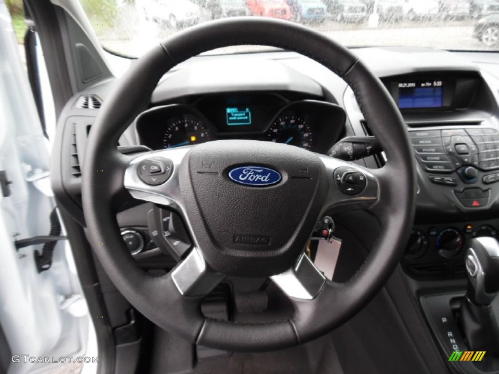 2016 Ford Transit Connect XL Cargo Van Charcoal Black Steering Wheel Photo #107515756