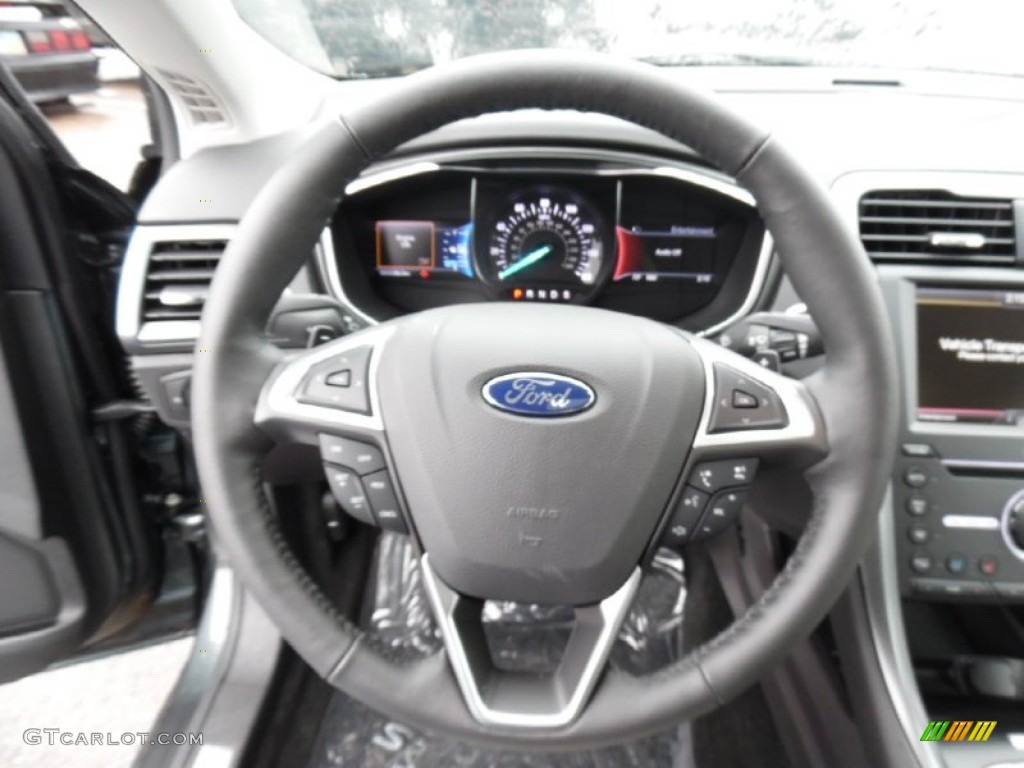 2016 Ford Fusion Titanium AWD Medium Soft Ceramic Steering Wheel Photo #107517023