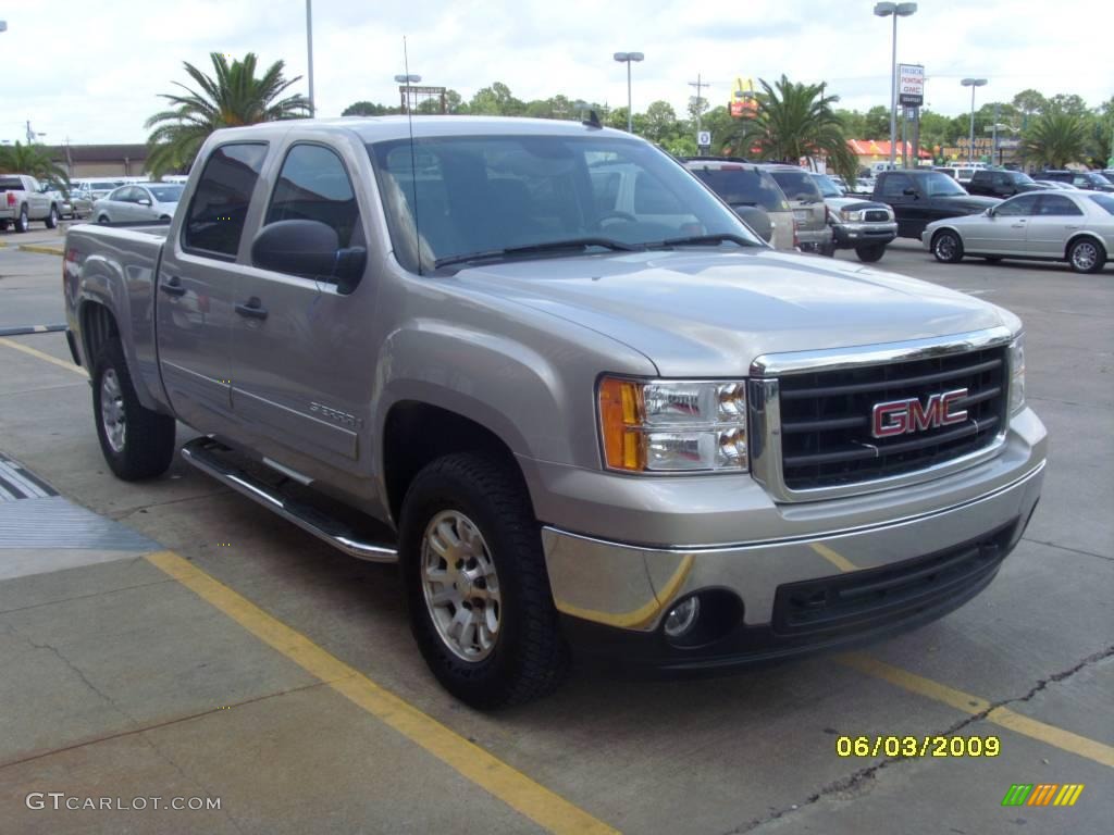 2008 Sierra 1500 SLE Crew Cab 4x4 - Silver Birch Metallic / Ebony/Light Titanium photo #5
