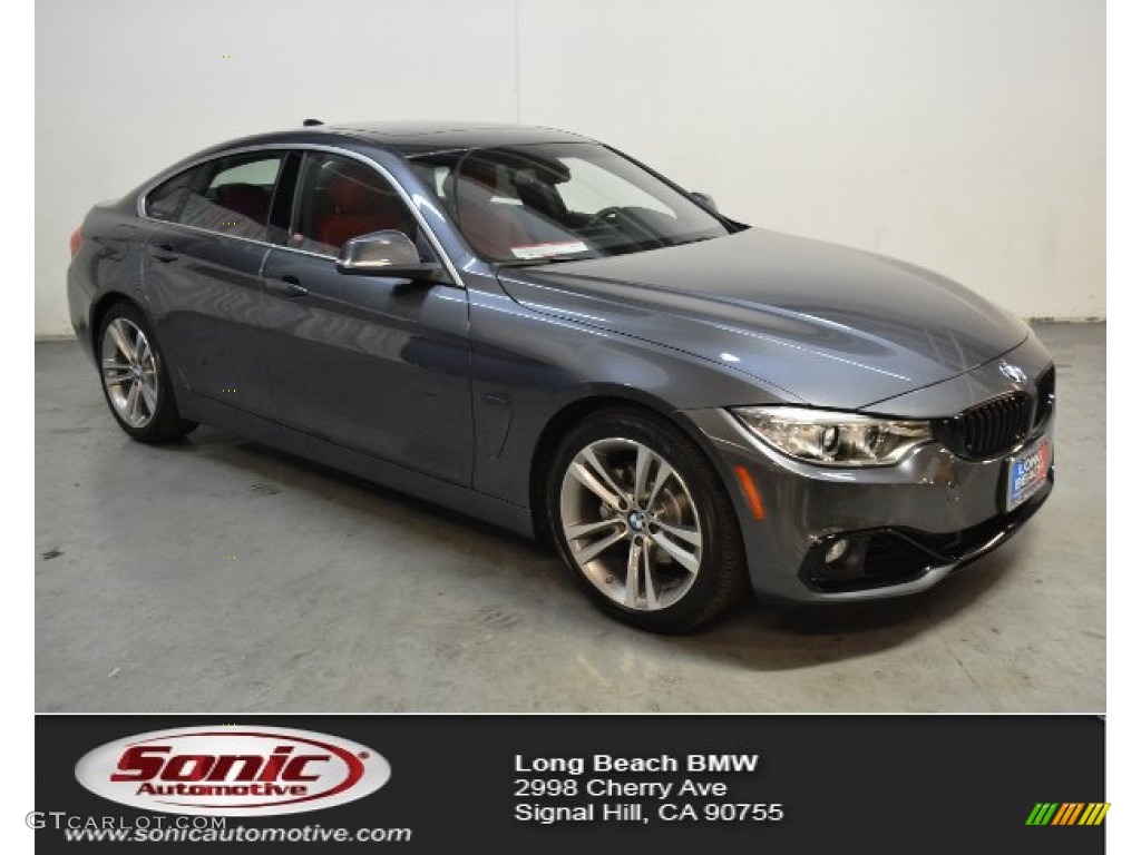 2016 4 Series 428i Gran Coupe - Mineral Grey Metallic / Coral Red photo #1
