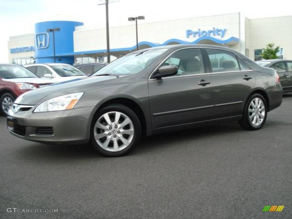 2007 Accord EX-L V6 Sedan - Carbon Bronze Pearl / Ivory photo #2