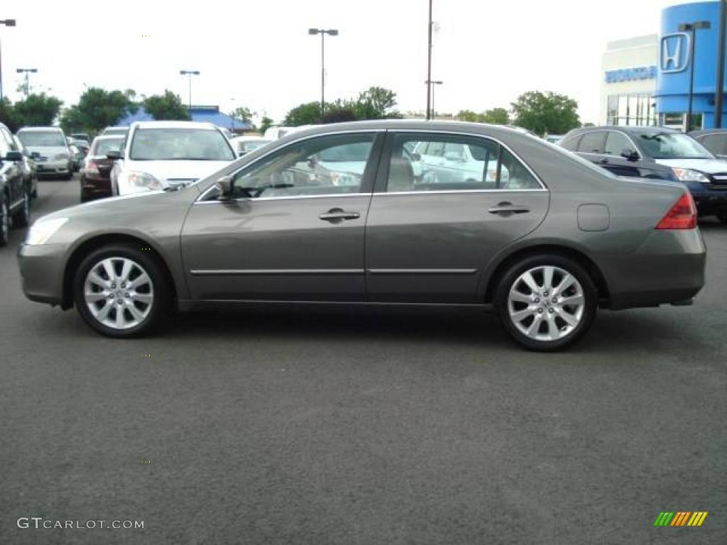 2007 Accord EX-L V6 Sedan - Carbon Bronze Pearl / Ivory photo #3
