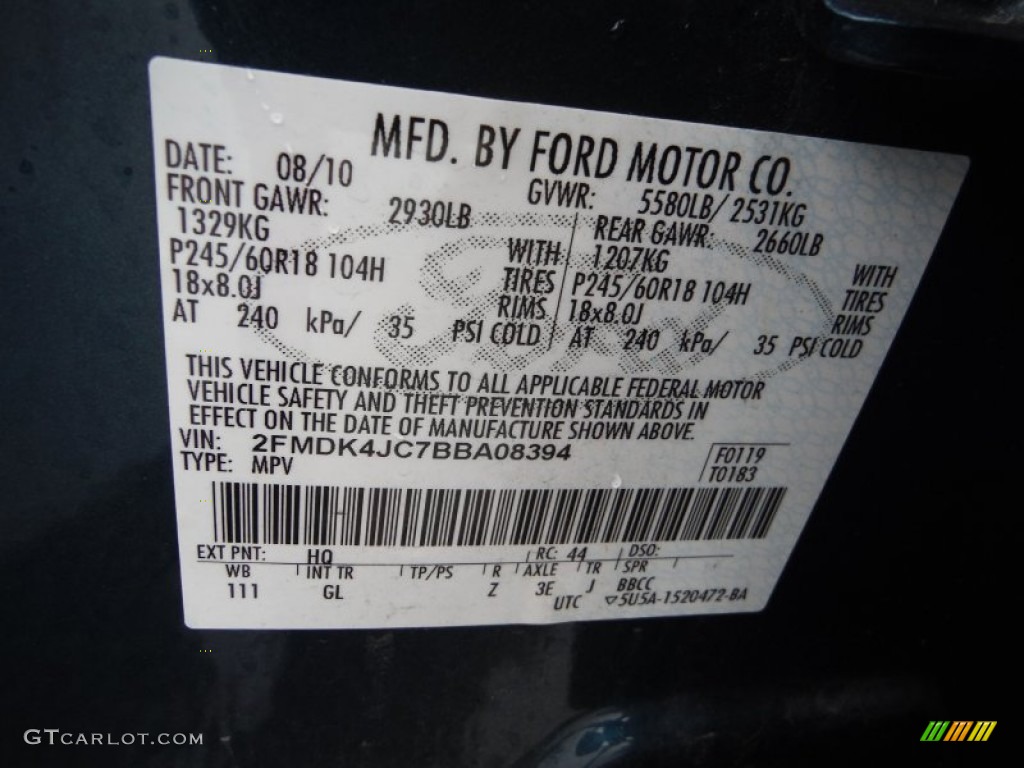 2011 Edge SEL AWD - Mediterranean Blue Metallic / Medium Light Stone photo #24