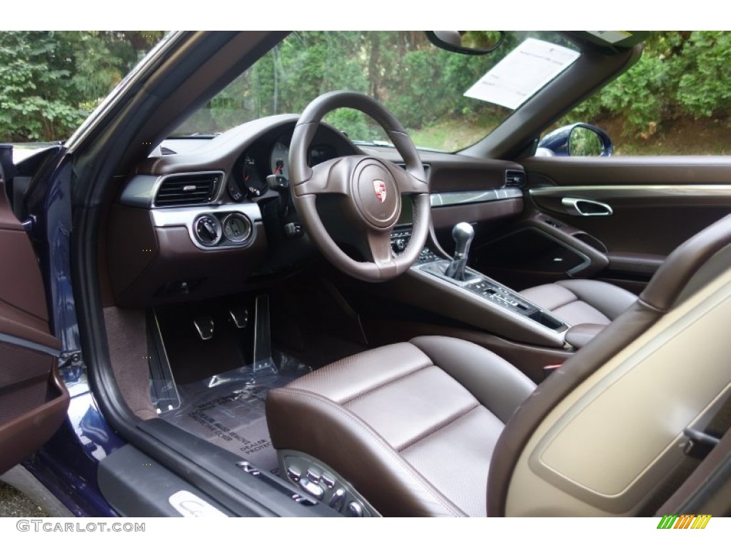 Espresso Natural Leather Interior 2013 Porsche 911 Carrera S Cabriolet Photo #107527451