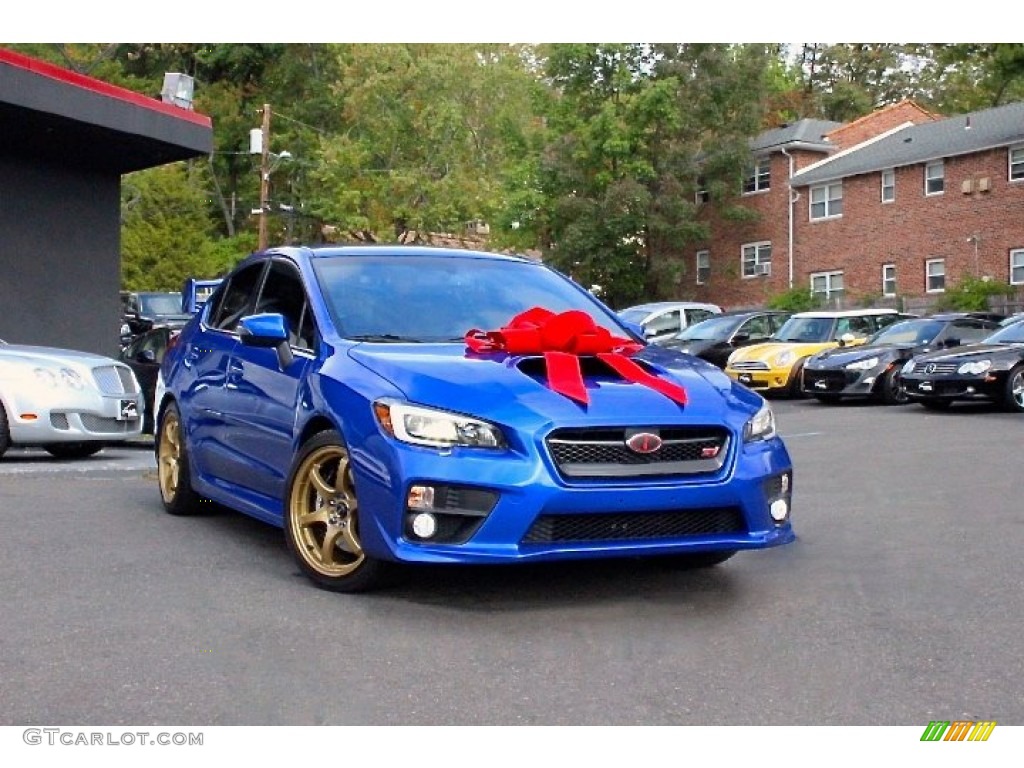 2015 WRX STI Launch Edition - WR Blue Pearl / Carbon Black photo #1