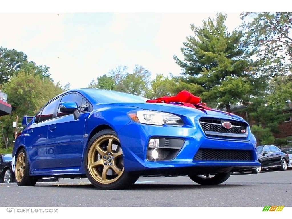 2015 WRX STI Launch Edition - WR Blue Pearl / Carbon Black photo #12