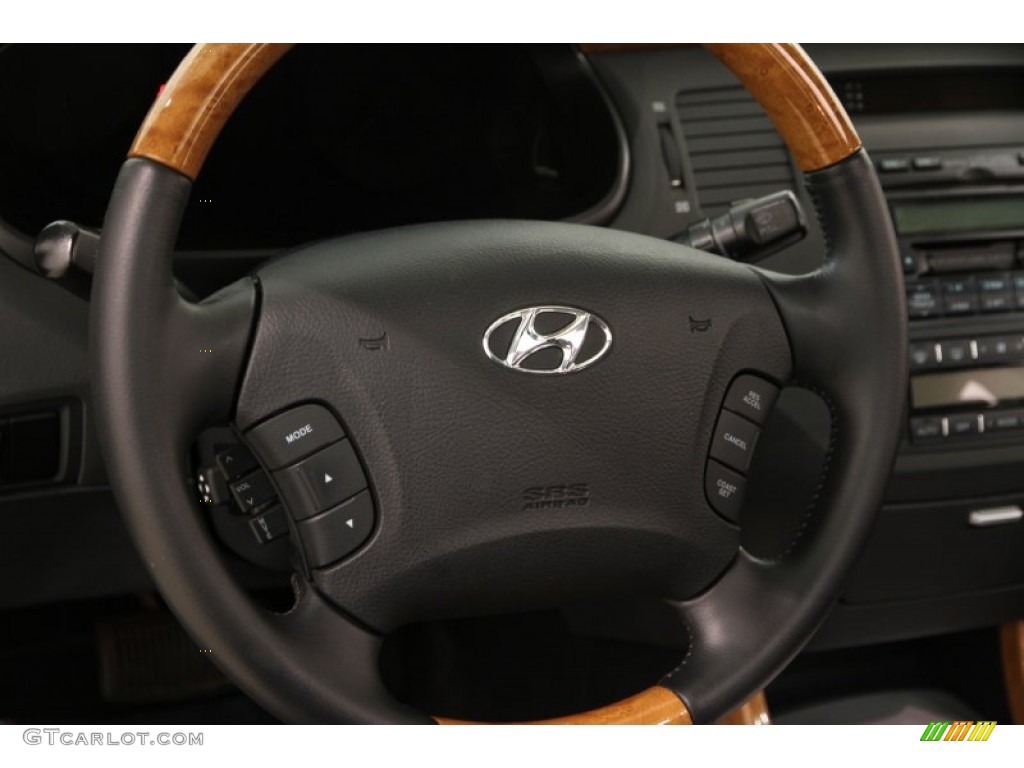 2007 Hyundai Azera SE Black Steering Wheel Photo #107537761