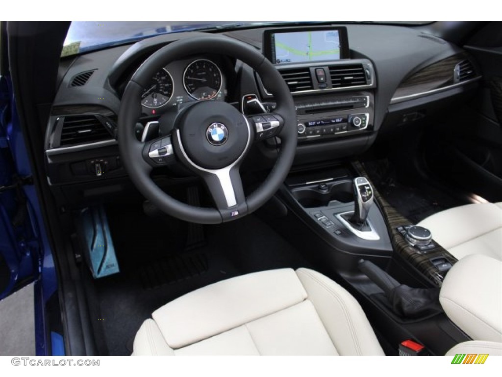 Oyster/Black Interior 2015 BMW 2 Series M235i Convertible Photo #107538846