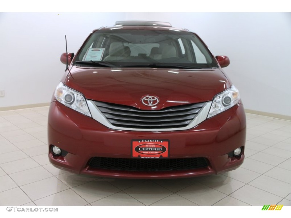 2013 Sienna XLE - Salsa Red Pearl / Bisque photo #2