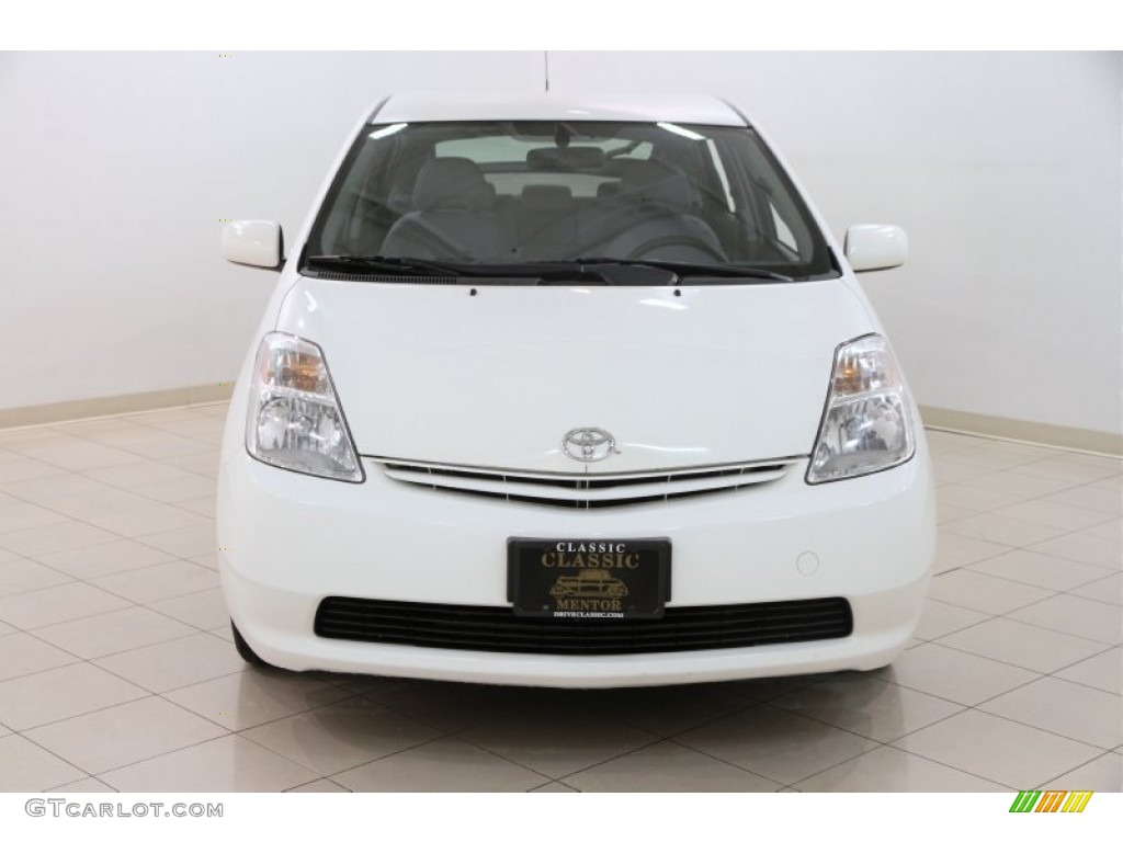 2005 Prius Hybrid - Super White / Gray/Burgundy photo #2