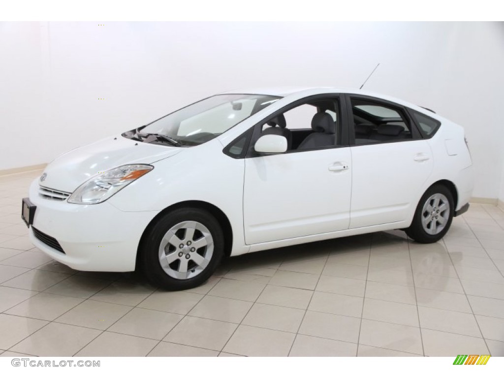 2005 Prius Hybrid - Super White / Gray/Burgundy photo #3