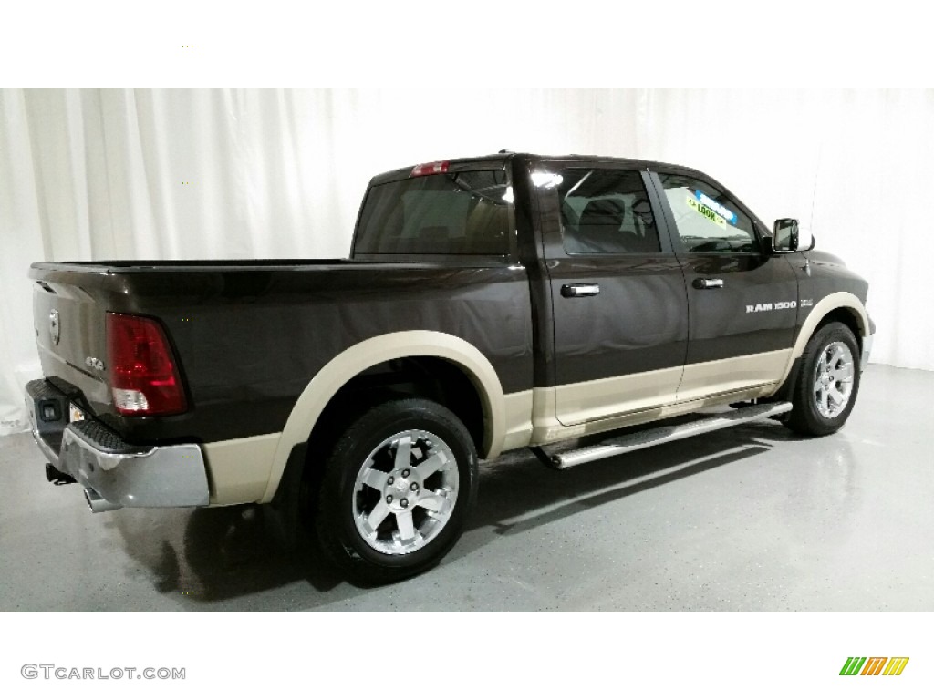 2011 Ram 1500 Laramie Crew Cab 4x4 - Rugged Brown Pearl / Light Pebble Beige/Bark Brown photo #6