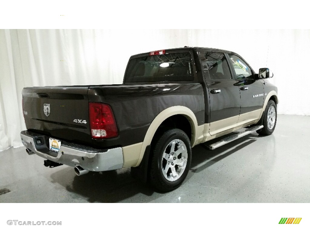 2011 Ram 1500 Laramie Crew Cab 4x4 - Rugged Brown Pearl / Light Pebble Beige/Bark Brown photo #12