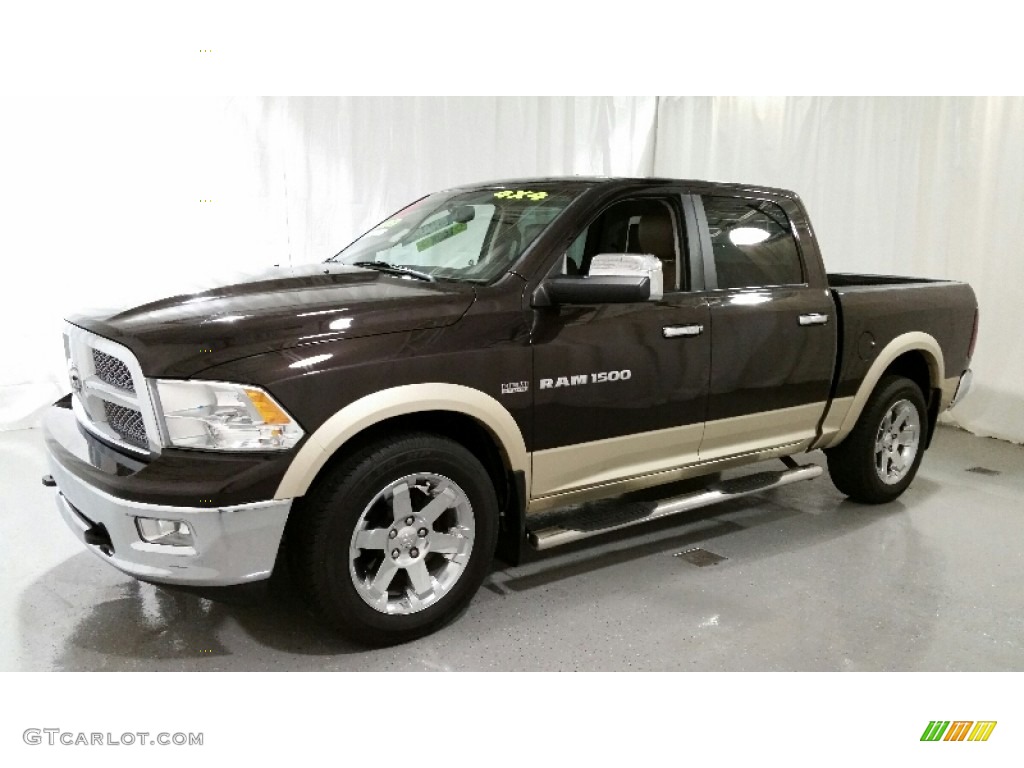 2011 Ram 1500 Laramie Crew Cab 4x4 - Rugged Brown Pearl / Light Pebble Beige/Bark Brown photo #18