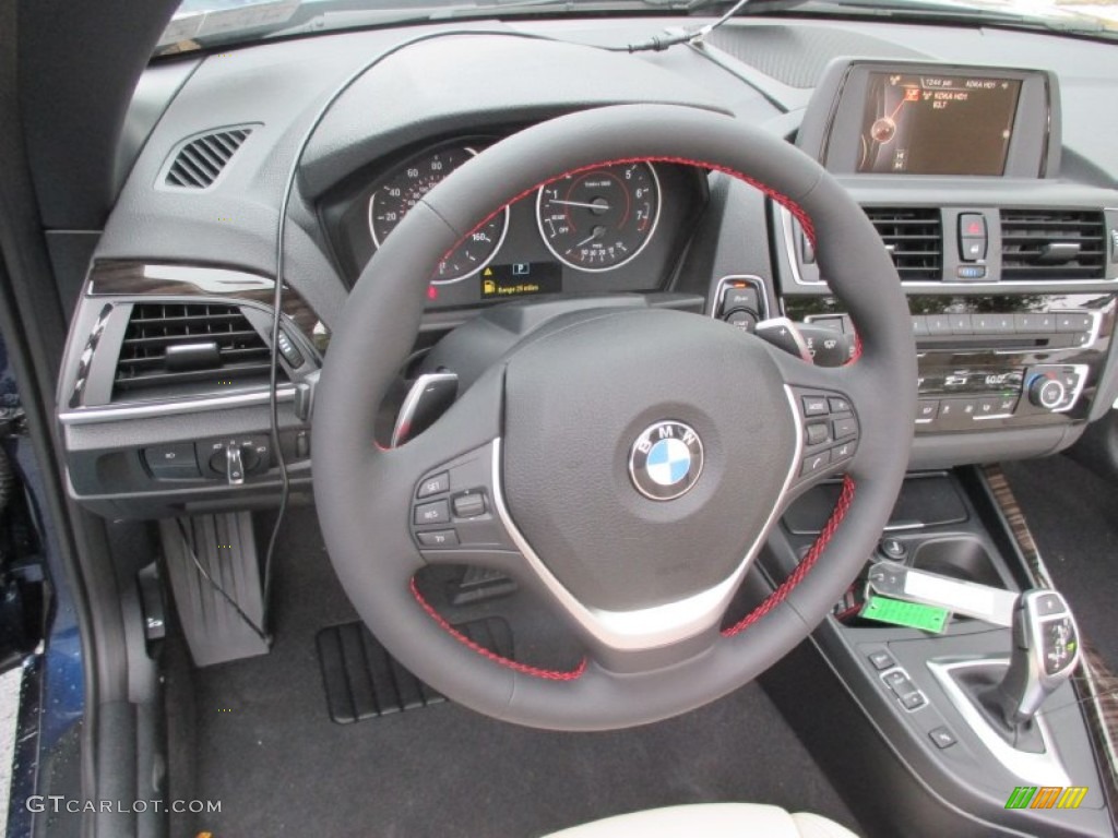 2016 BMW 2 Series 228i xDrive Convertible Oyster Steering Wheel Photo #107544939