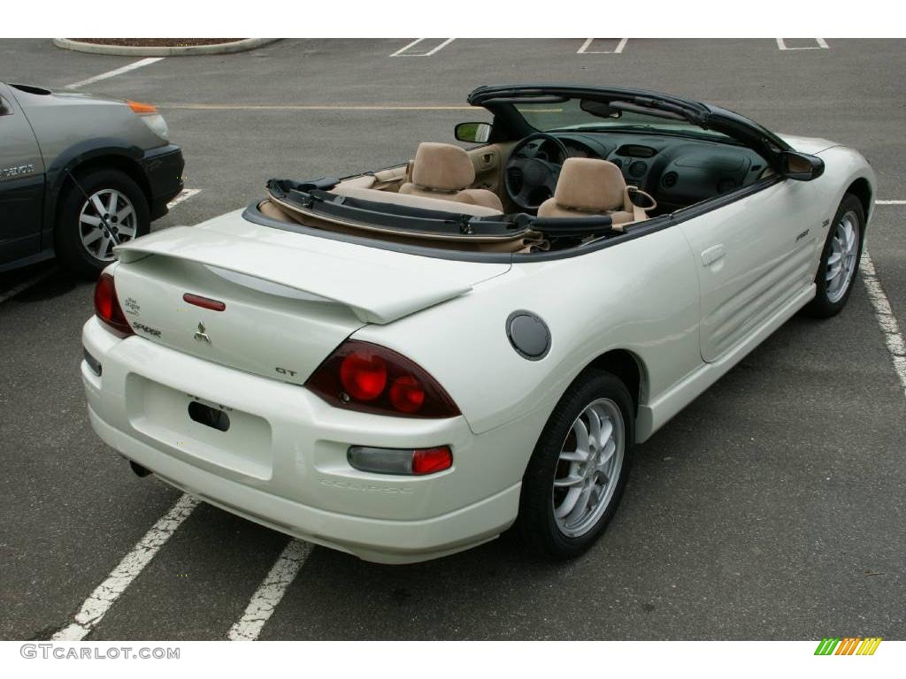 2002 Eclipse Spyder GT - Dover White Pearl / Beige/Black photo #4