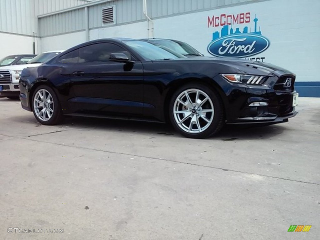 2015 Mustang EcoBoost Premium Coupe - Black / 50 Years Raven Black photo #1
