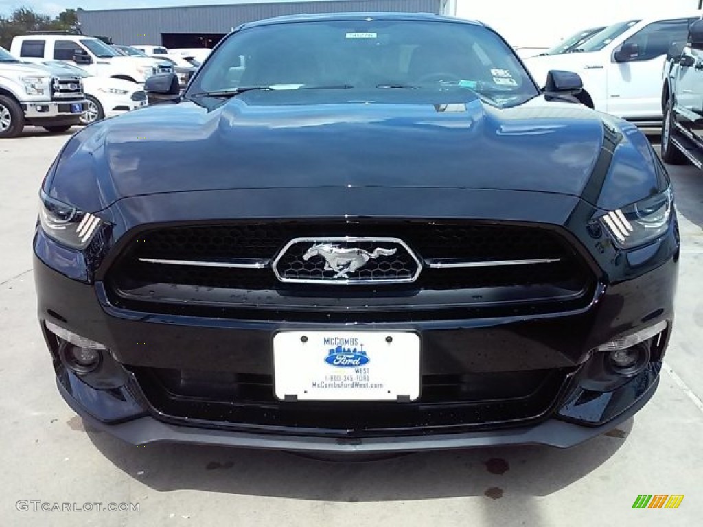 2015 Mustang EcoBoost Premium Coupe - Black / 50 Years Raven Black photo #5