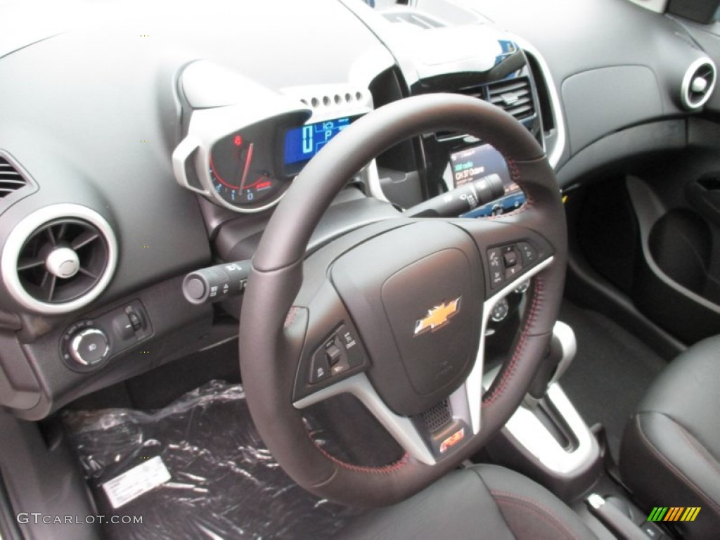 2016 Chevrolet Sonic RS Sedan RS Jet Black Steering Wheel Photo #107552742