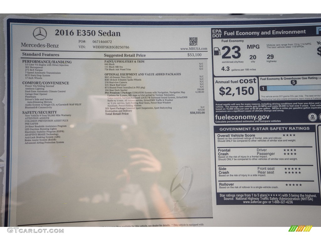 2016 E 350 Sedan - Black / Black photo #11