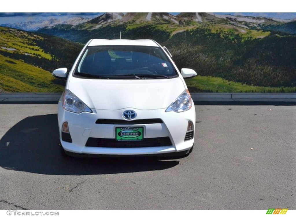2013 Prius c Hybrid Two - Super White / Light Blue Gray/Black photo #4