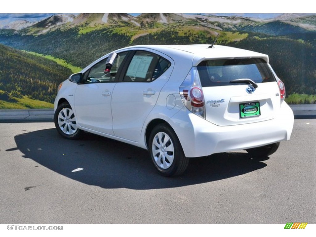 2013 Prius c Hybrid Two - Super White / Light Blue Gray/Black photo #8