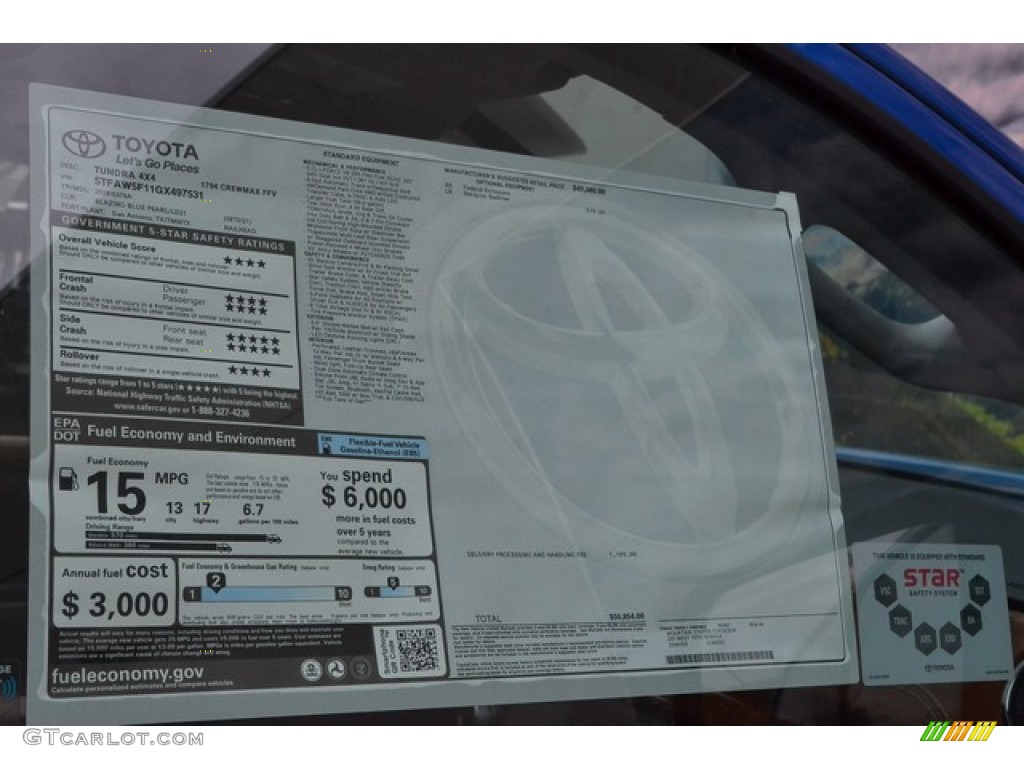 2016 Toyota Tundra 1794 CrewMax 4x4 Window Sticker Photos