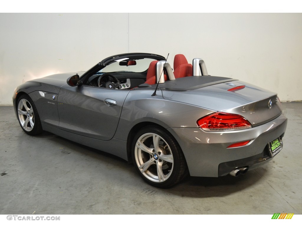 2012 Z4 sDrive28i - Space Gray Metallic / Coral Red photo #6