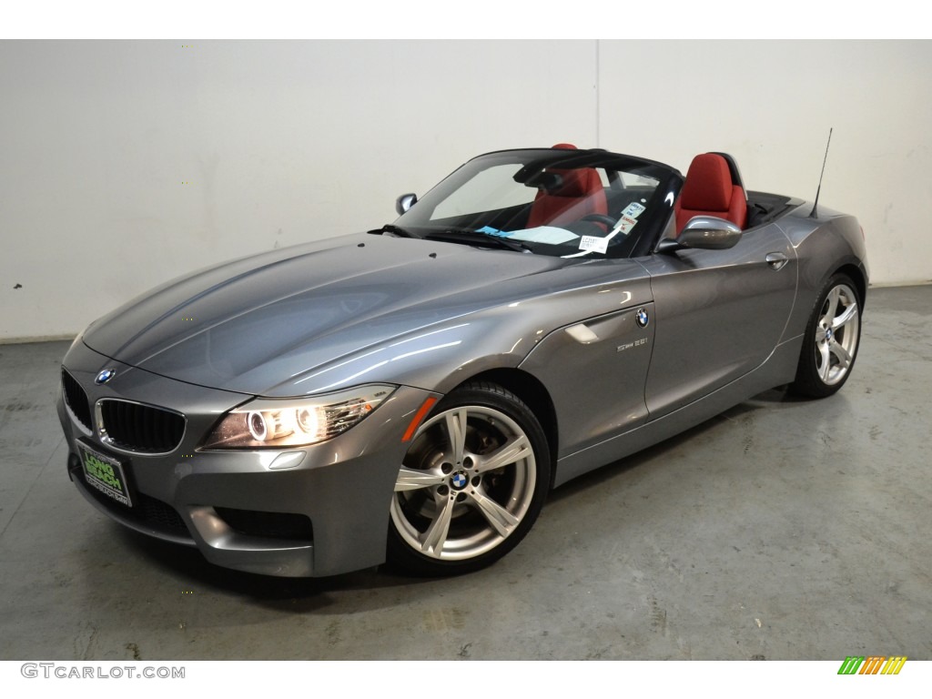 2012 Z4 sDrive28i - Space Gray Metallic / Coral Red photo #9