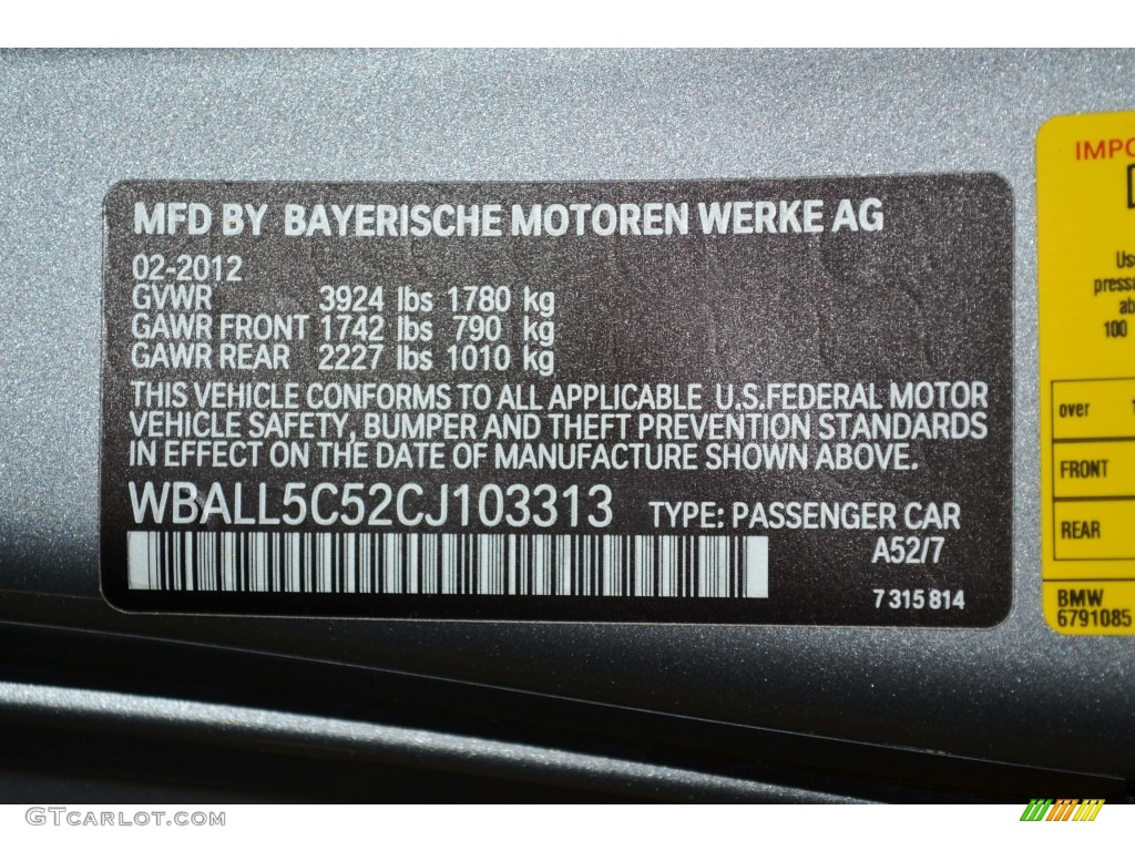 2012 BMW Z4 sDrive28i Color Code Photos