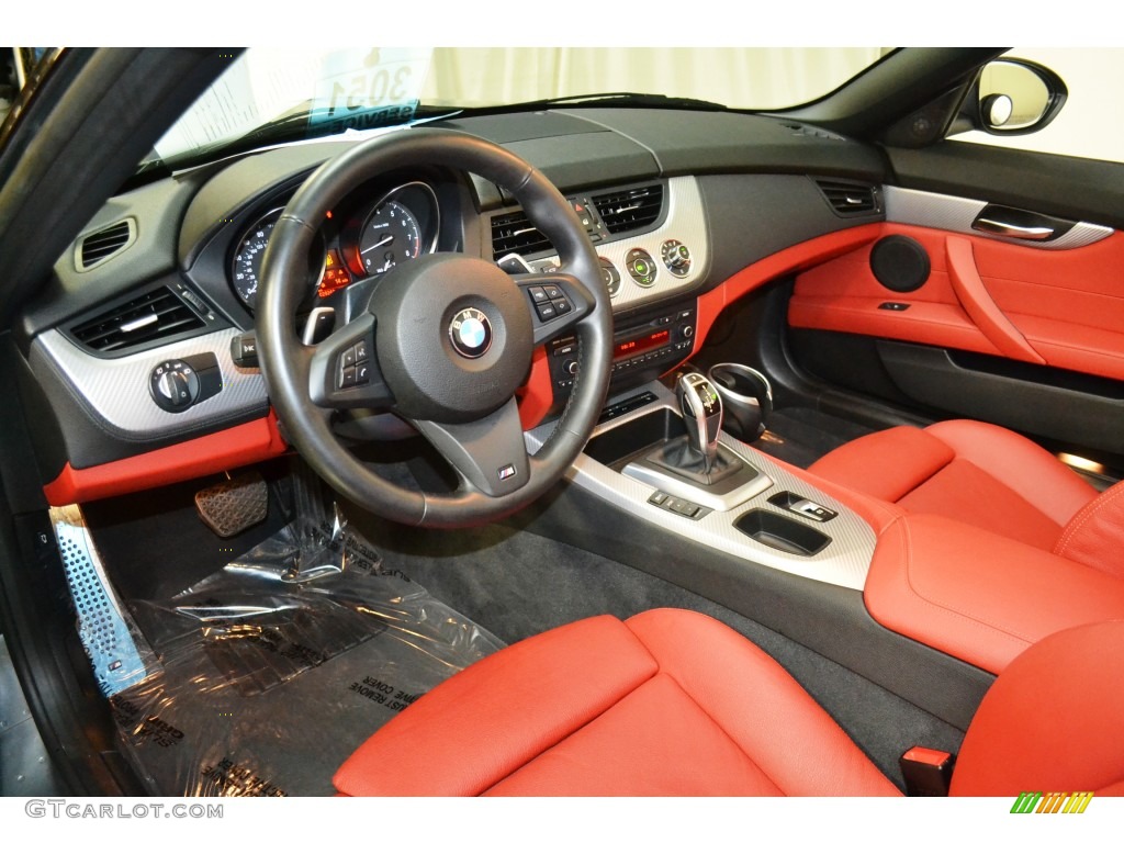 2012 Z4 sDrive28i - Space Gray Metallic / Coral Red photo #12