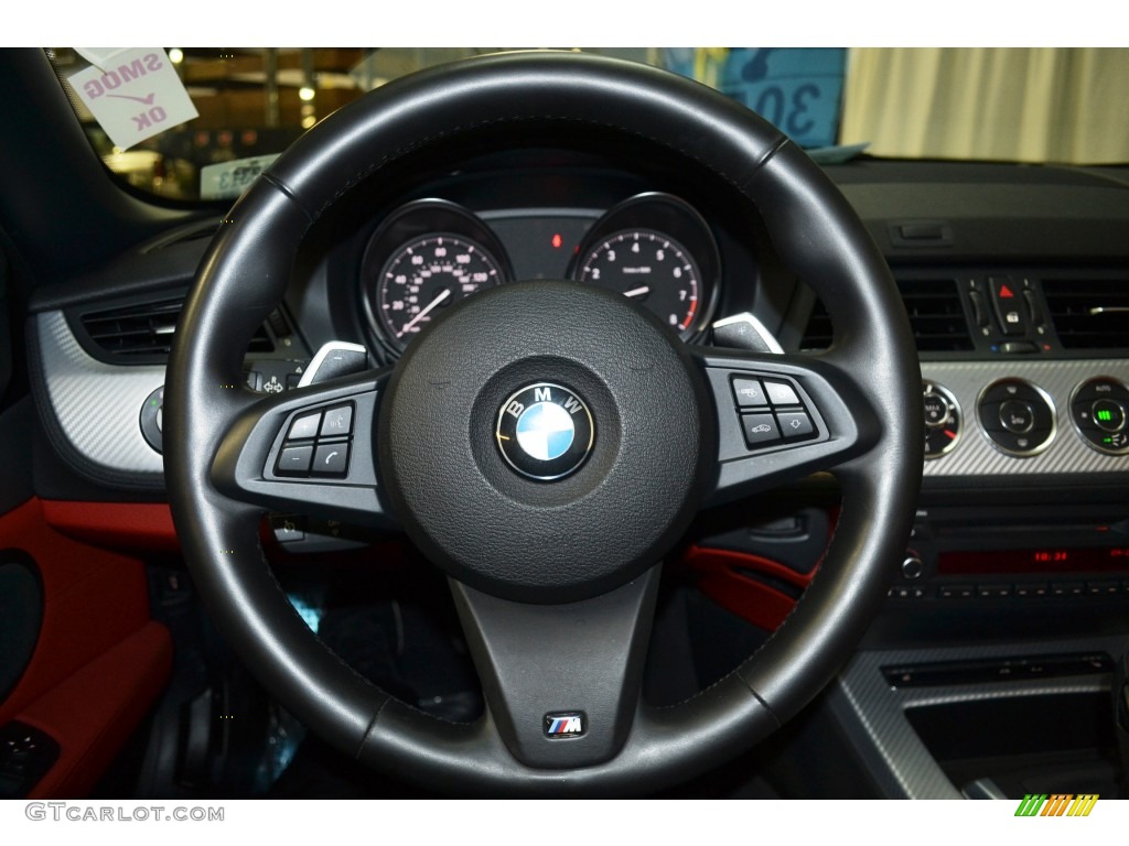 2012 BMW Z4 sDrive28i Coral Red Steering Wheel Photo #107569779
