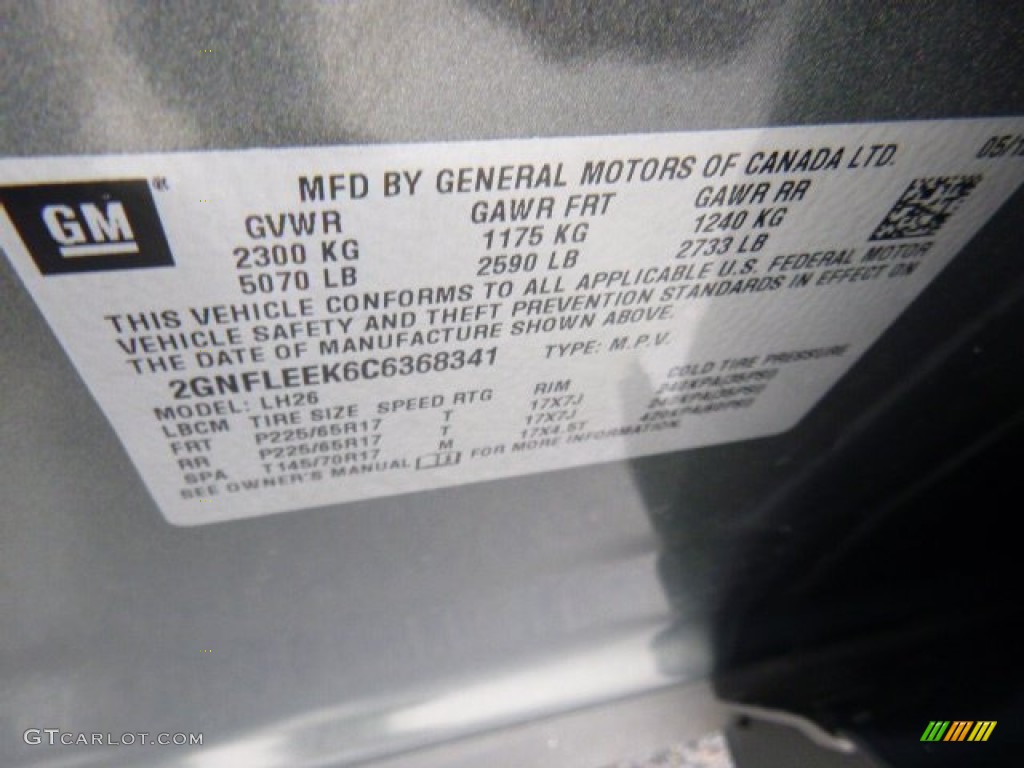 2012 Equinox LT AWD - Steel Green Metallic / Light Titanium/Jet Black photo #18