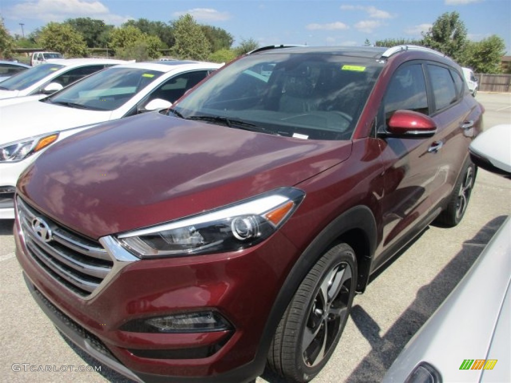 2016 Tucson Limited AWD - Ruby Wine / Beige photo #2