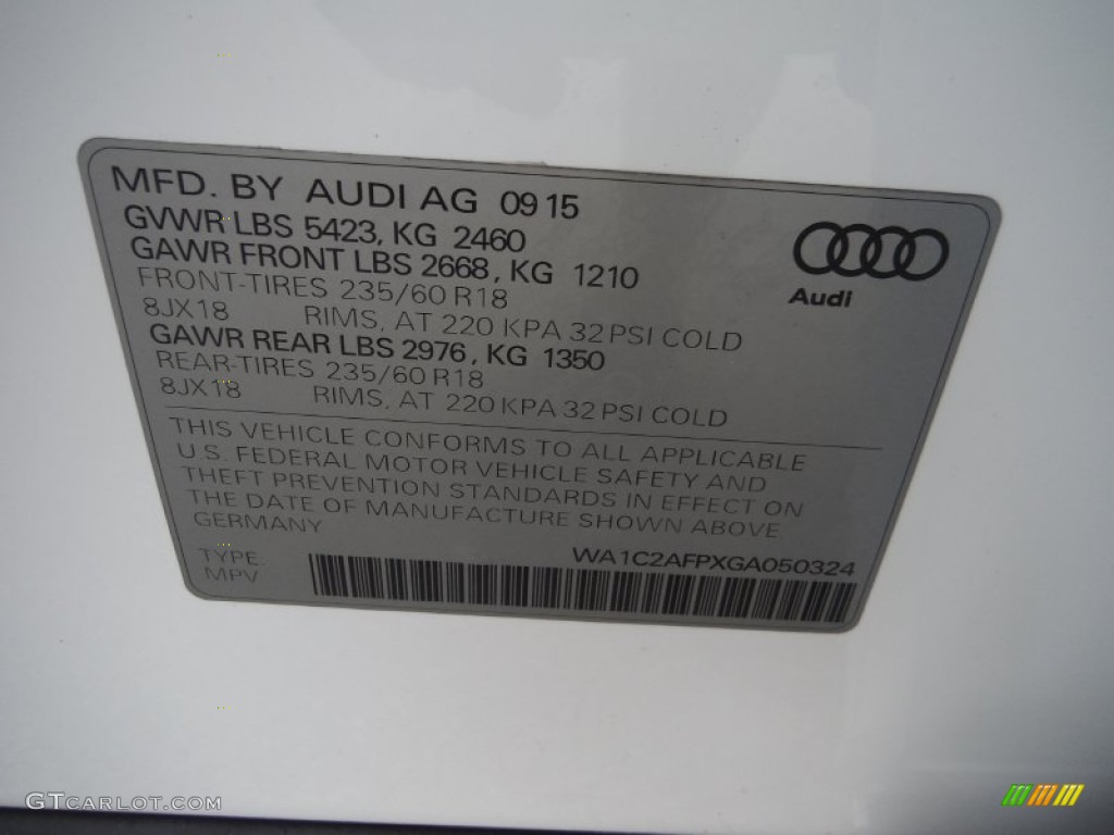 2016 Q5 2.0 TFSI Premium quattro - Ibis White / Black photo #40