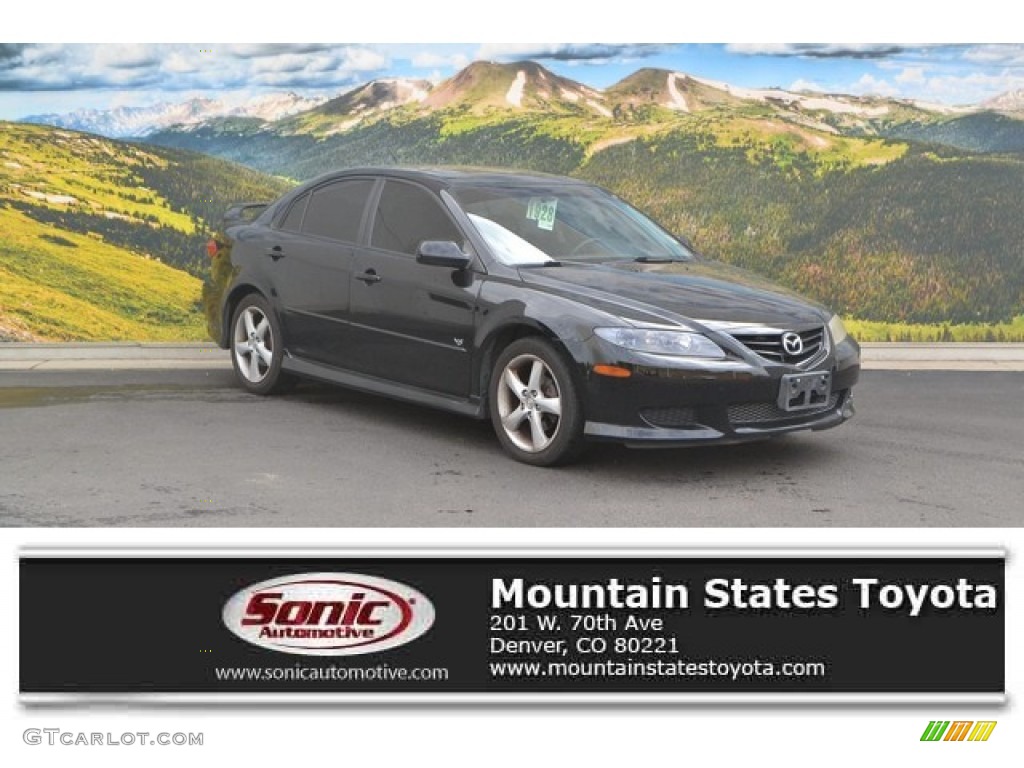 2005 MAZDA6 s Sport Hatchback - Onyx Black / Black photo #1