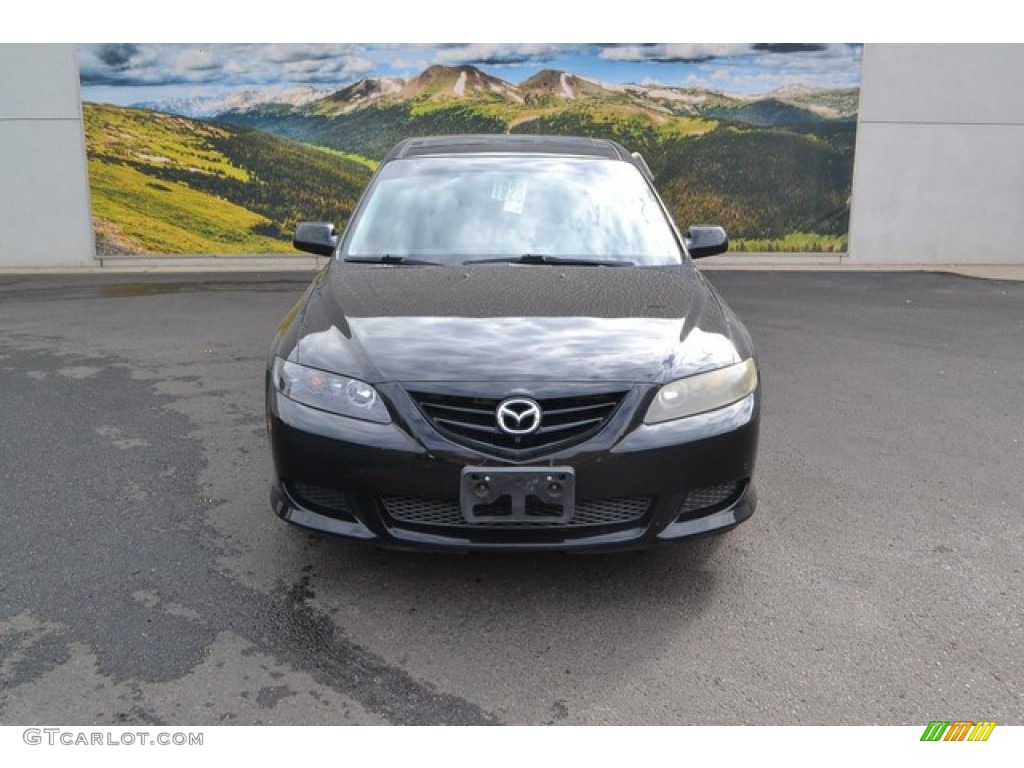 2005 MAZDA6 s Sport Hatchback - Onyx Black / Black photo #6