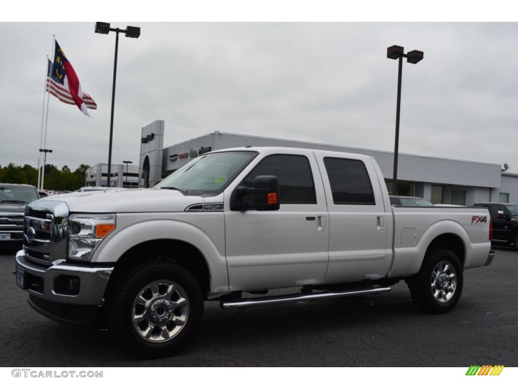 White Platinum Metallic 2016 Ford F250 Super Duty Lariat Crew Cab 4x4 Exterior Photo #107576026